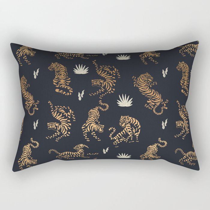 Golden Tigers Rectangular Pillow