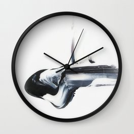 Black and White Brushstroke Wall Clock