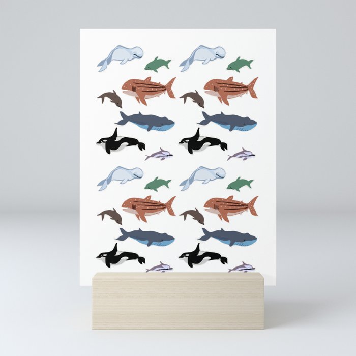 Whales & Dolphins Mini Art Print