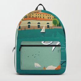 Vintage poster - Venice Backpack | Venice, Gondola, Italy, Painting, Venitian, Classic, Vacation, Italian, Fun, Canal 