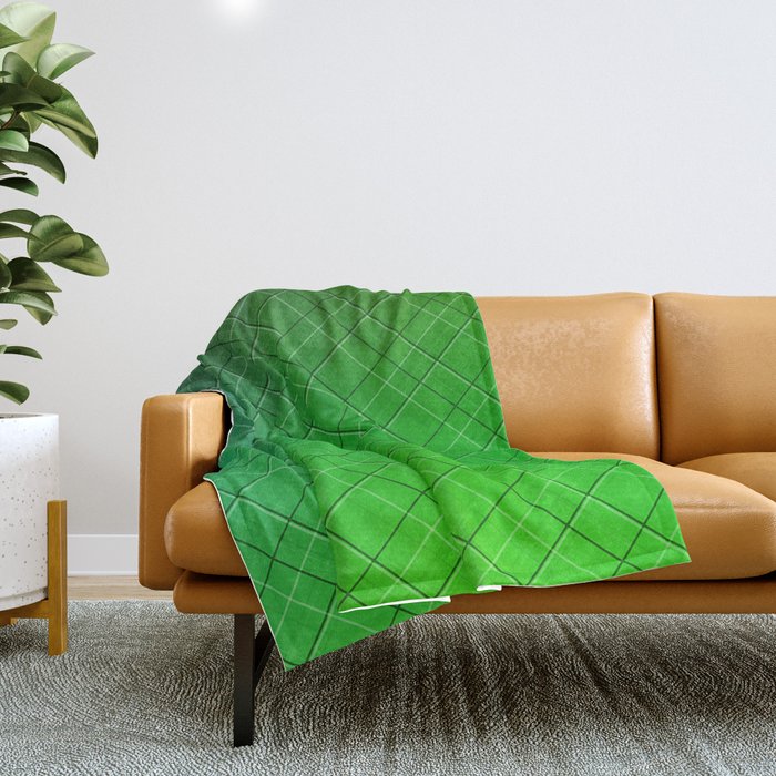 Trendy Plaid Green Texture Collection Throw Blanket