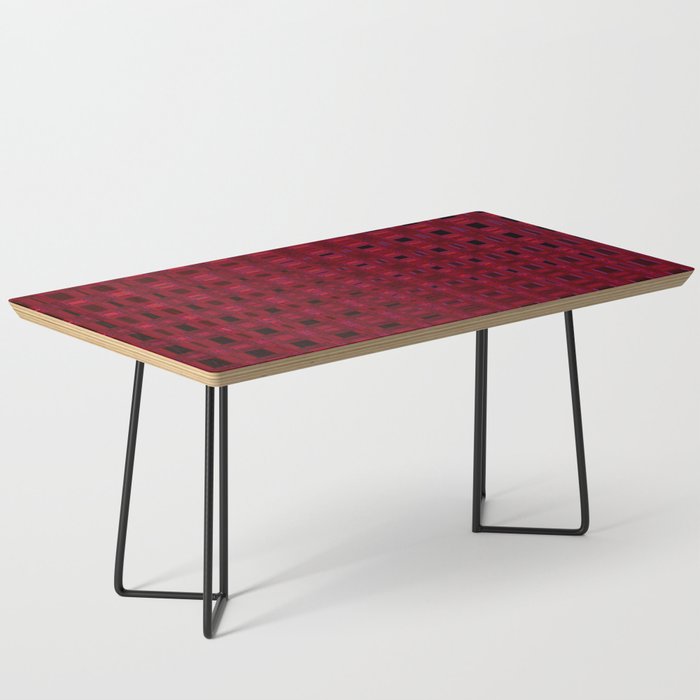 Crimson Red And Black Irregular Pattern Coffee Table