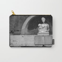Maternity  Venice Carry-All Pouch | Black And White, Venice, Sculpture, Birth, Relief, Baby, Front, Monochrom, House, Europe 