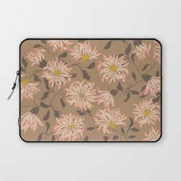 Cottage flowers chrysanthemums – soft brown Laptop Sleeve