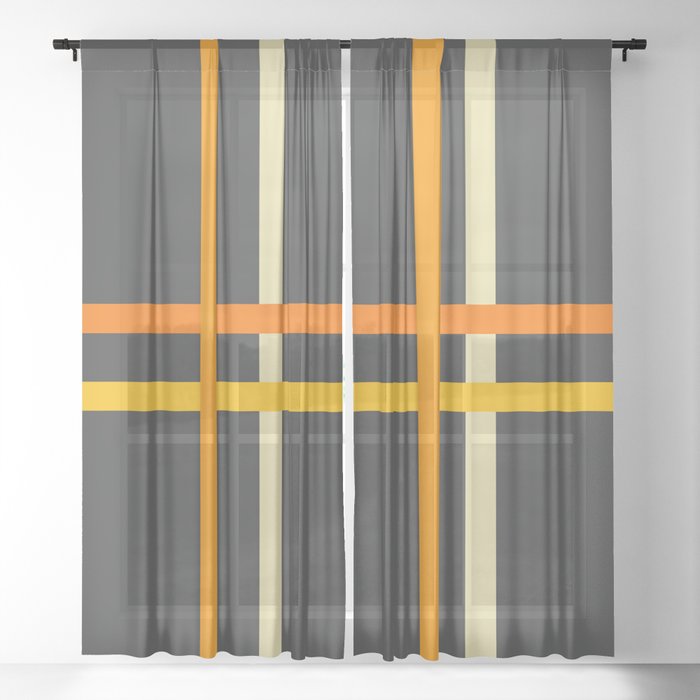 Churel - Classic Stripes Design Sheer Curtain