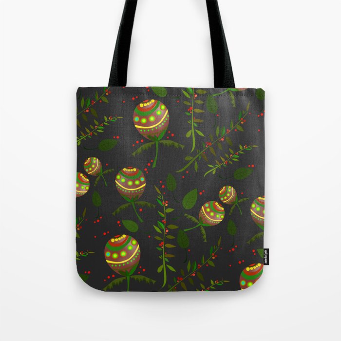 Fabulous round flowers on a dark background. Tote Bag
