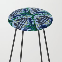 Blue spotted salamander pattern in light blue Counter Stool