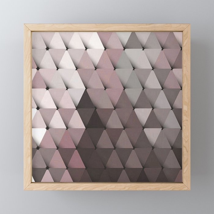 Triangles Mauve Gray Framed Mini Art Print