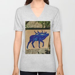 Galaxy Elk V Neck T Shirt