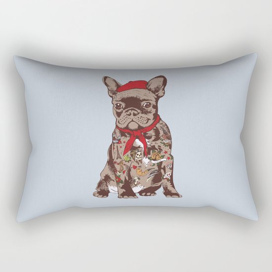 French Bulldog Tattoo Rectangular Pillow