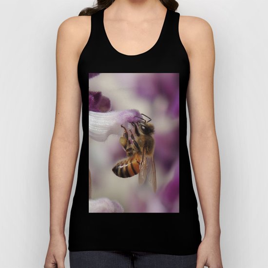 Worker Bee on Mexican Sage Unisex Tank Top
