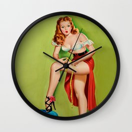 Peter Driben Pin-Up with “The Measuring Tape” Wall Clock