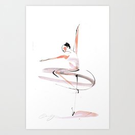 Ballet Dance Drawing Art Print
