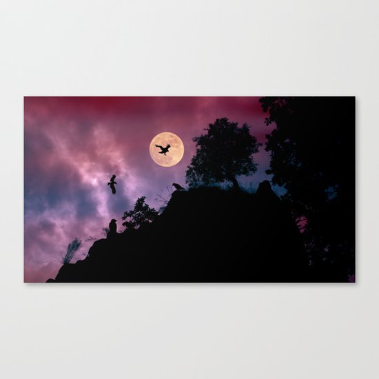 Crow meeting Canvas Print