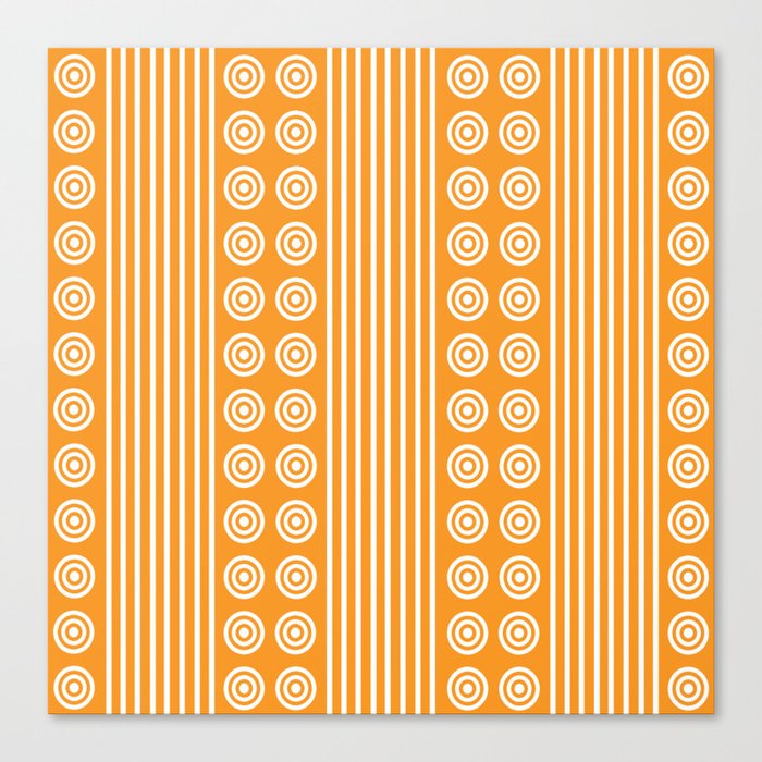 Orange Stripes & Circles Canvas Print