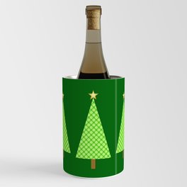 Lime Green Polka Dot Modern Christmas Tree Wine Chiller