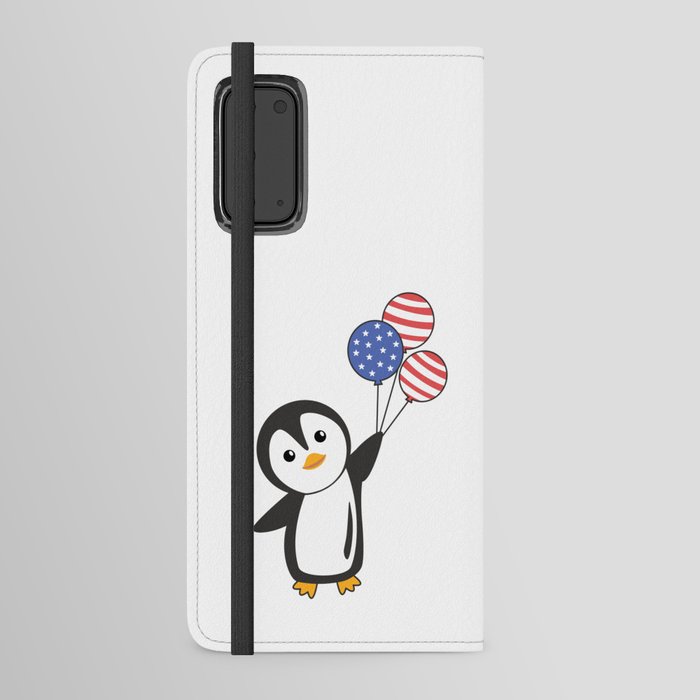 Penguin Flies Balloons Usa Cute Animals Penguins Android Wallet Case