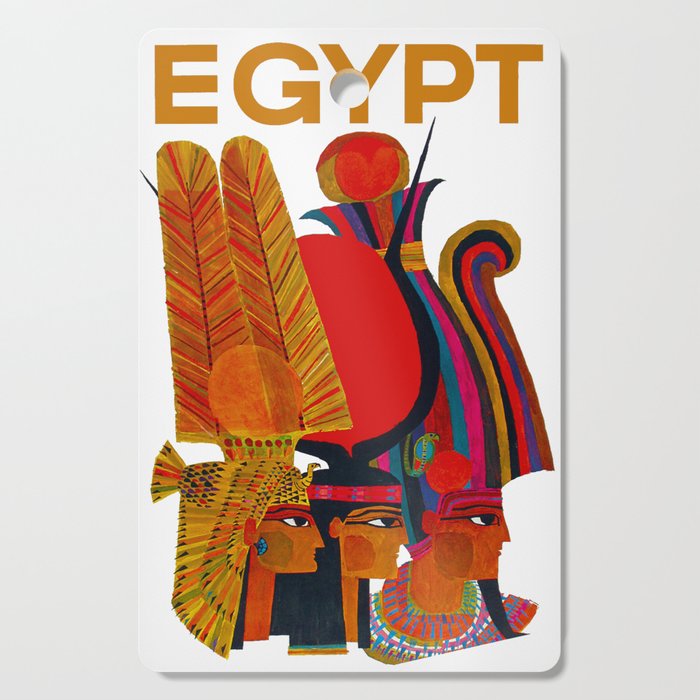 Vintage Egypt Headdress Travel Cutting Board
