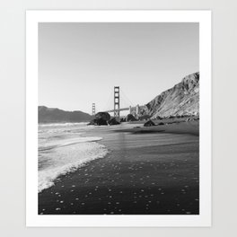 Black and White Golden Gate Bridge Art Print