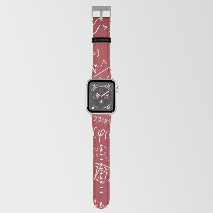 Math Geek Print, Math Equation On Red Background Pattern Apple Watch Band