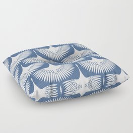 Japanese Crane Ornate Art Deco Powder Blue Pattern  Floor Pillow