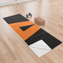 Letter A (Orange & Black) Yoga Towel