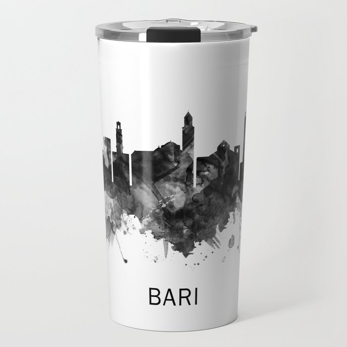 Bari Italy Skyline BW Travel Mug