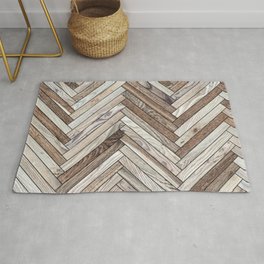 Seamless texture of wood parquet (herringbone). Floor natural pattern Area & Throw Rug