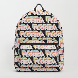 Florida, USA Trendy Rainbow Text Pattern (Black) Backpack