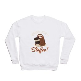 Wanna Grab A Sloffee Coffee Sloth Day Costume Crewneck Sweatshirt | Clause, Forest, Xmas, A, Santa, Painting, Wanna, Light, Snow, Tree 
