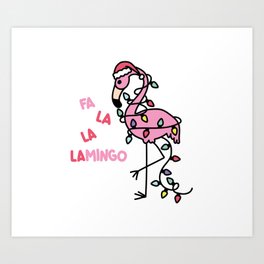 Christmas Flamingo Art Print