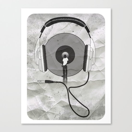 vinyl afro Canvas Print