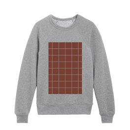 Graph Paper (White & Brown Pattern) Kids Crewneck