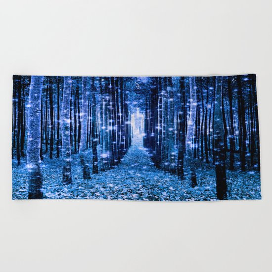 Magical Forest Bluest Blues Beach Towel