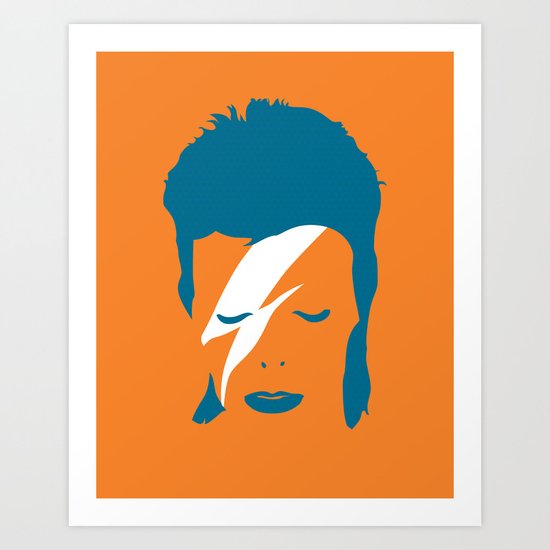 Ziggy Stardust - Orange Art Print