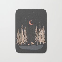 Feeling Small... Badematte | Wilderness, Vintage, Wild, Travel, Stars, Moon, Painting, Night, Camping, Curated 