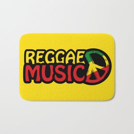 Reggae Music with peace symbol, yellow version Bath Mat