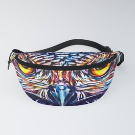 Colorful Owl Digital Oil Painting Fanny Pack