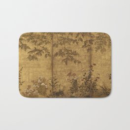 Summer Flowers by Tawaraya Sosetsu  Bath Mat