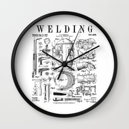 Welder Welding Mask Torch And Tools Vintage Patent Print Wall Clock