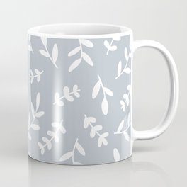 Leaves Pattern (white/dusty blue/gray) Mug