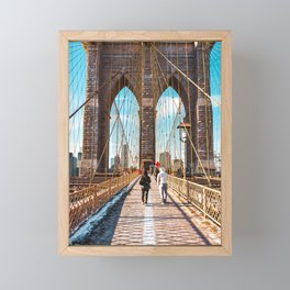 Brooklyn Bridge | New York City | HDR Travel Photography in NYC Framed Mini Art Print