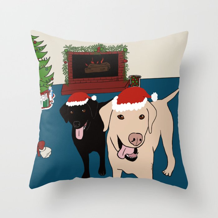 Labs Love Christmas! Throw Pillow