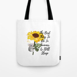 Sunflower & The Sleeping Koala Bear For summer Tote Bag