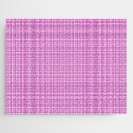 Violet and Pink Valentines Day Tartan, Pink Buffalo Check IX Jigsaw Puzzle