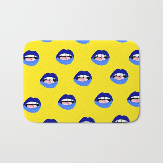 Blue Lips Bath Mat