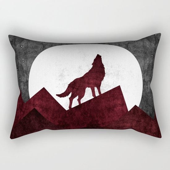 Wolf at night Rectangular Pillow