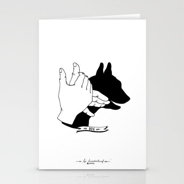 Hand-shadows Mr Dog Stationery Cards