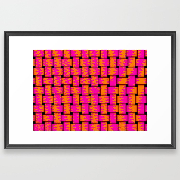 Weaves Orange Pink Framed Art Print