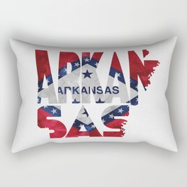 Arkansas Typographic Flag Map Art Rectangular Pillow